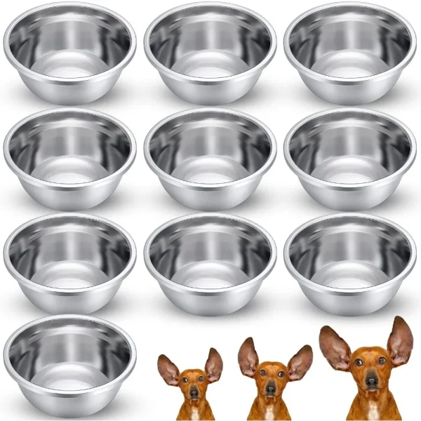 10 Pcs  Dog Bowls Stainless Steel