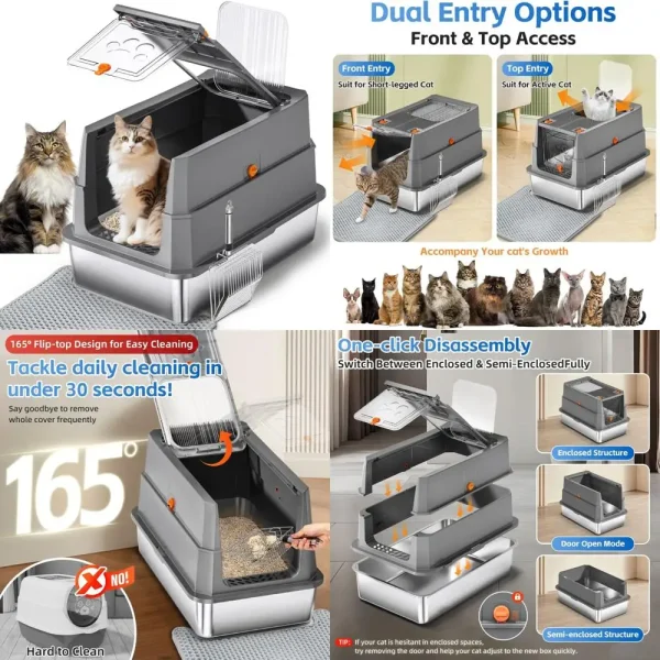 Stainless Steel Cat Litter Box