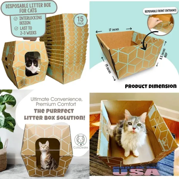 15-Count Disposable Litter Boxes
